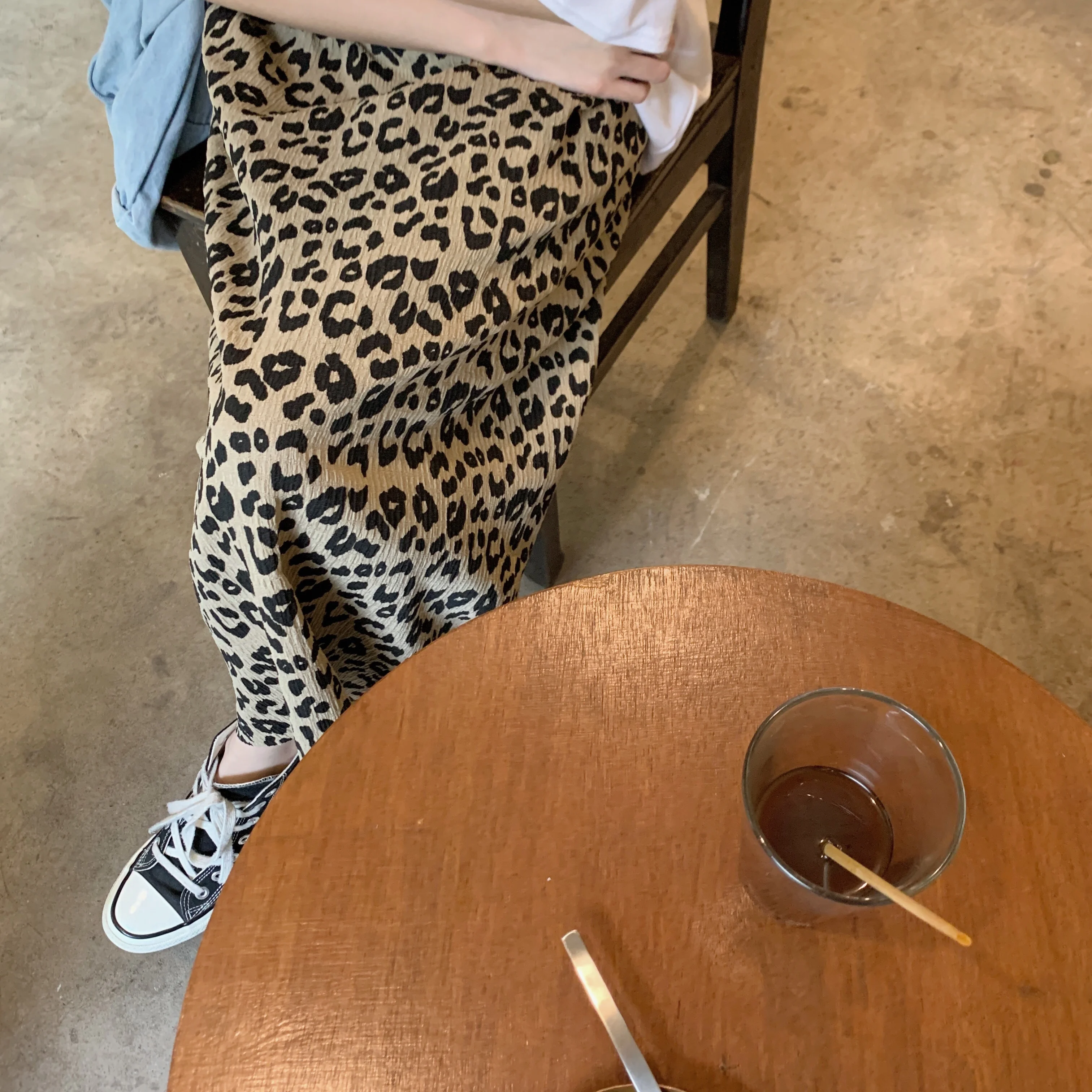 

Summer Pleated Leopard Dot Skirt Women High Waist Sexy Slim Long Skirts