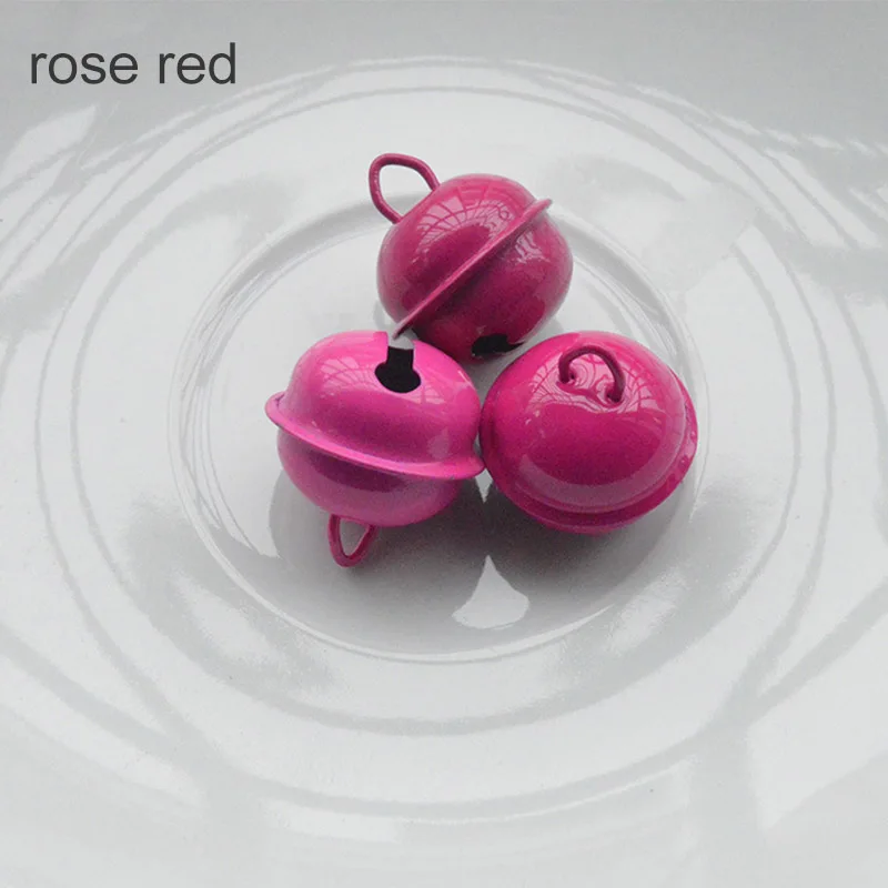 rose red 20 шт. 22 мм Металлические железные карамельные цвета украшения для рождественской елки колокольчики Рождественский Декор кулоны для животных подвесные DIY аксессуары для рукоделия - Цвет: rose red