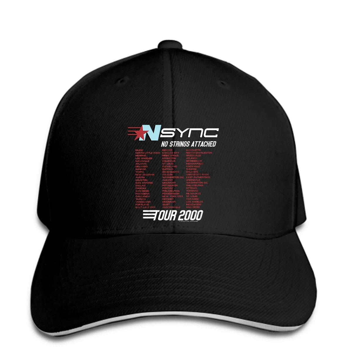 

Baseball cap NSYNC Justin Timberlake No Strings Attached Album Tour 2000 Mens Print hat Pop