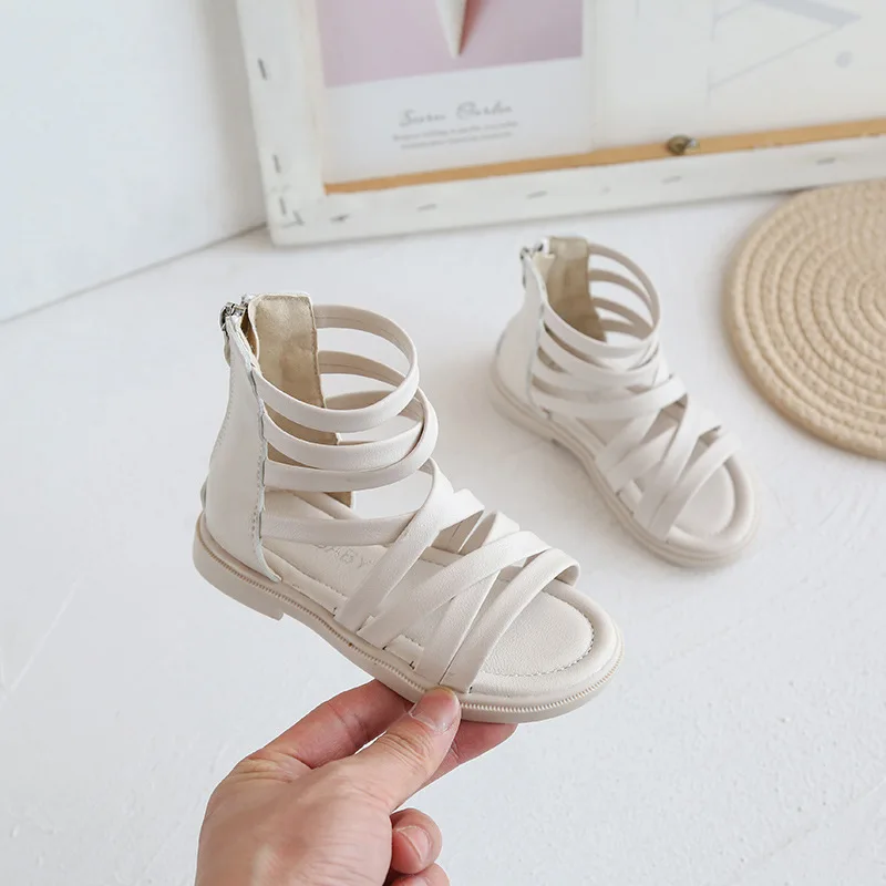 

New Soft Soled Roman Sandals 2023 Summer Hollow Out Children's Sandals Fashion Girls Princess Shoes Size 22-31 E892