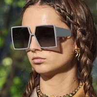 2021 personality sunglasses big box fashion eyewear plastic temples catwalk gray ladies brand designer uv400 glasses