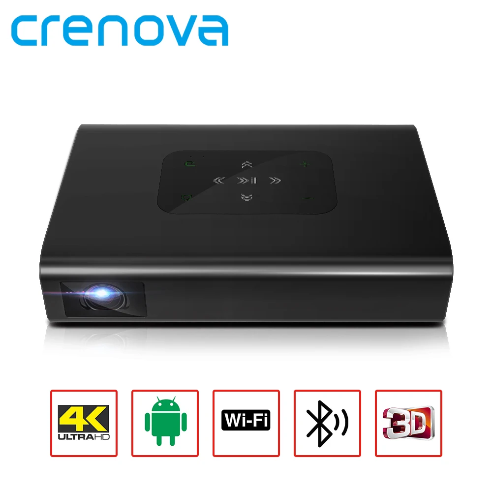 Мини проектор CRENOVA 4K X5 Android 6 Wi Fi 10500 мА · ч 6000 лм 300 дюйма 1080P|Проекторы для домашнего