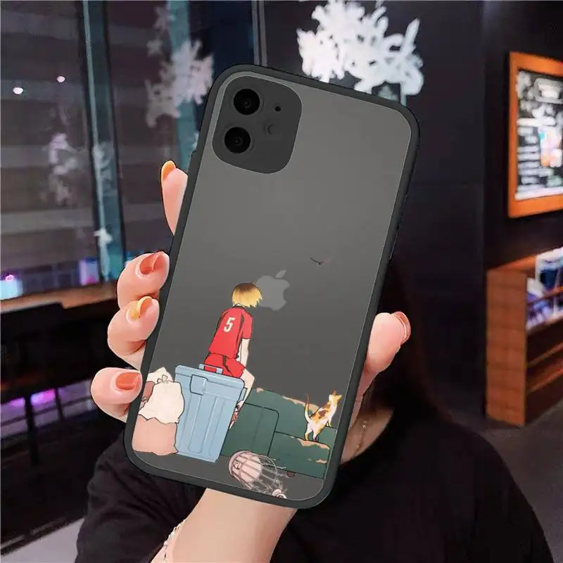 

Cute Japan Anime Oya Haikyuu Phone Cases matte transparent For iphone 7 8 11 12 plus mini x xs xr pro max cover