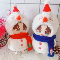 20cm christmas snowman plush dolls clothes hat pants accessories for korea kpop exo idol dolls clothing fans gift for girl