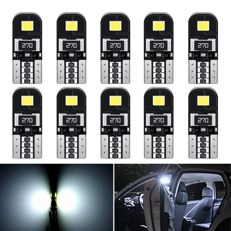 10 шт. Автомобильные светодиодные лампы Canbus T10 W5W 194 168 для Toyota RAV4 Yaris Corolla Avensis Prius C 6000