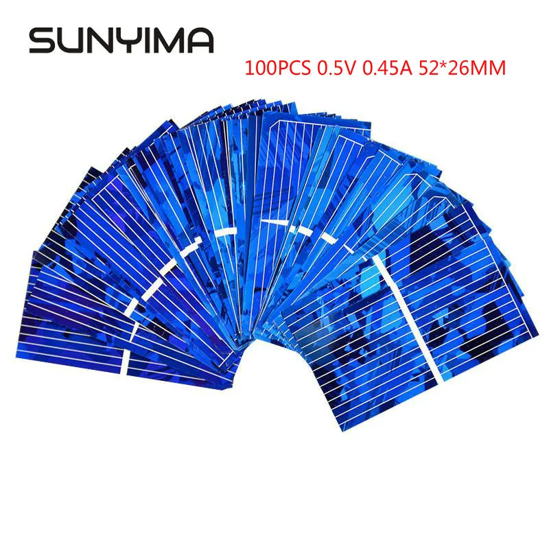 SUNYIMA 100 шт. 0 5 В а красочные поликристаллические солнечные батареи 52*26 мм солнечная