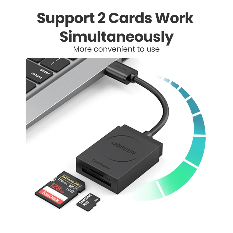 Кардридер UGREEN 2 в 1 устройство для чтения карт памяти USB 3 0 на SD Micro TF аксессуары ПК