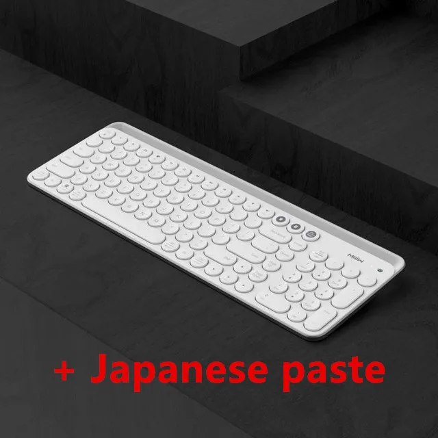 White-Japanese paste Оригинальная Двухрежимная клавиатура Xiaomi Miiiw с Bluetooth MWBK01, 104 клавиш, 2,4 ГГц, многофункциональная беспроводная клавиатура+ паста - Цвет: White-Japanese paste