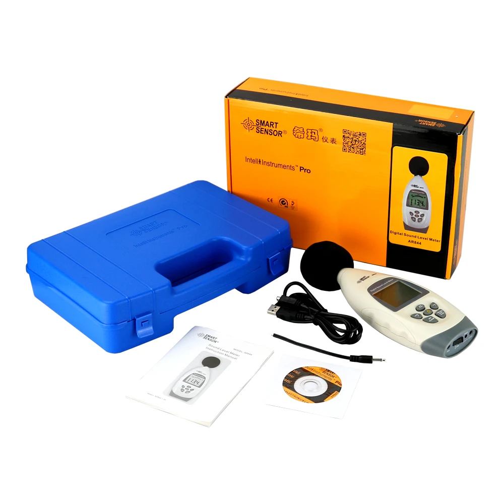 

SmartSensor AR844 Digital Sound Level Meter Noise Level Meter with Software & USB Cable 30~130dB 31.5HZ~8.5KHZ