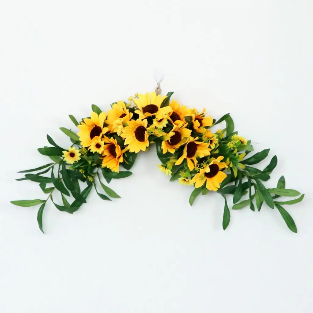 Венок для передней двери Искусственный Подсолнух арка украшения стен венок