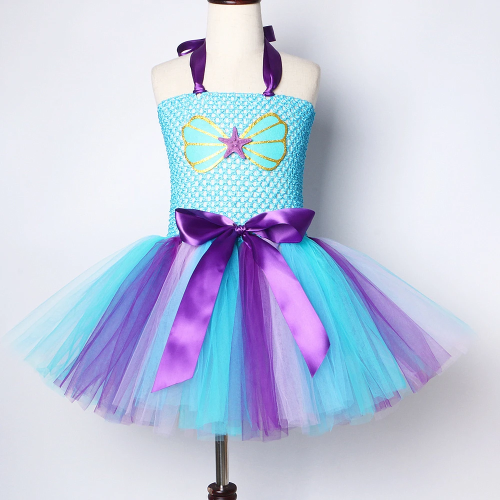 Toddler Little Mermaid Dress Girl Kids Halloween Costume Girls Princess Tutu Dresses for Birthday Party Gift 1-12 Years Old | Детская