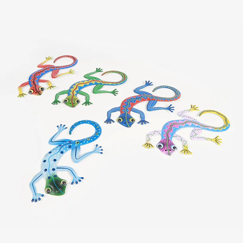

1pcs Metal Gecko Wall Hanging Decor Colorful Cute Gecko Pendantfor Indoor Outdoor Home Garden D1