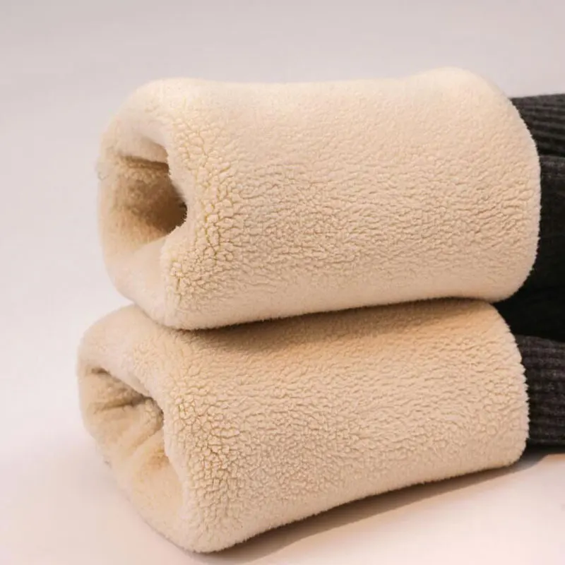 

Casual Letter Patchwork Warm Wool Leggings Women 2021 Winter Thick Slim High Waist Stretch Pants Outdoor Sports Seamless Legging