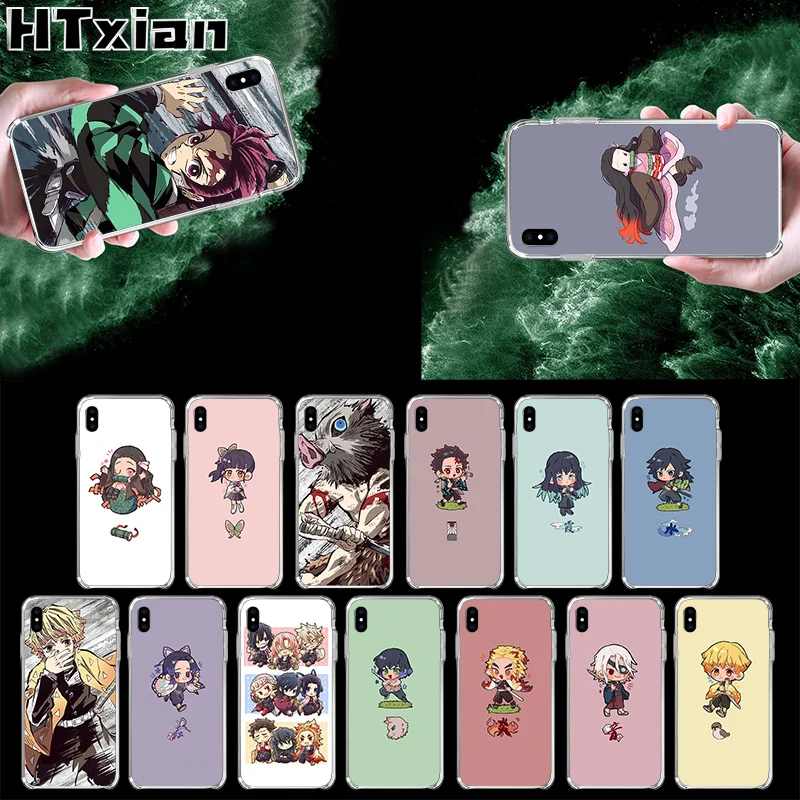 Высококачественный чехол для телефона HTXian demon slayer kimetsu no yaiba iPhone 11 pro XS MAX 8 7 6 6S Plus X 5