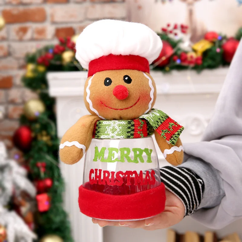 

2021 Christmas Gift Bag Candy Jar Storage Bottle Santa Claus Bag Sweet Christmas Candy Bag Box New Year Children's Gifts