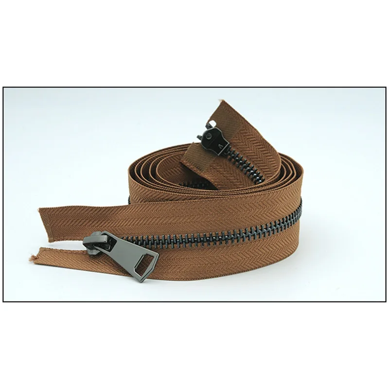 black-camel Meetee 120 см 5# Металлические молнии двойной слайдер открытый конец молнии DIY Швейные Инструменты пуховик пальто одежда портной ремонт аксессуары - Цвет: black-camel