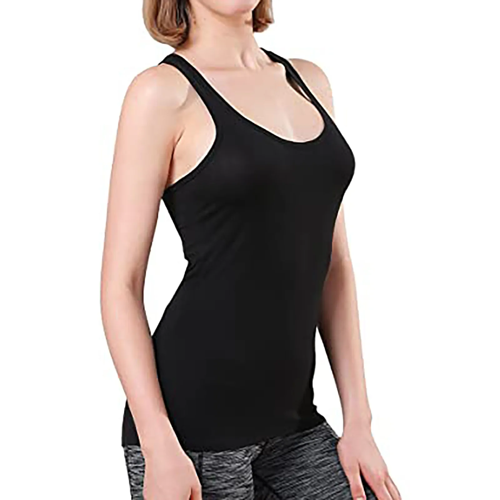 

4PC Women's Female Sport Tops New O-Neck Solid Yoga Fitness Sleeveless Casual Loose Vest Tops Gym Running Training Clothes E2