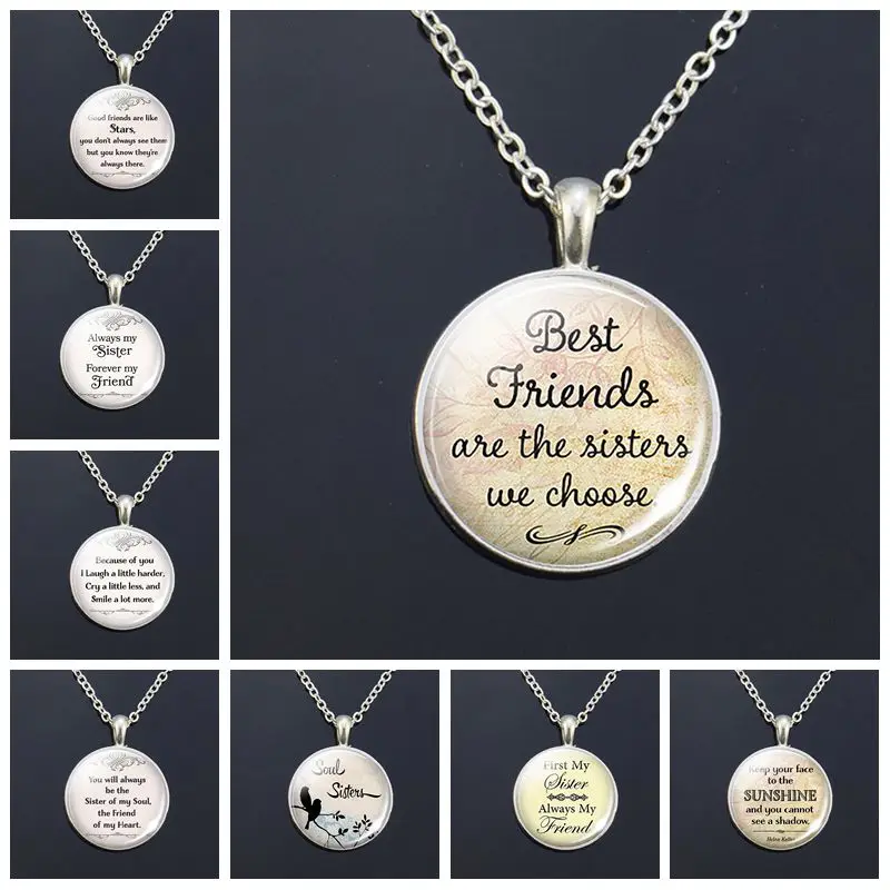 Ожерелья для друзей лучшие друзья сестры мы выбираем стеклянный кабошон