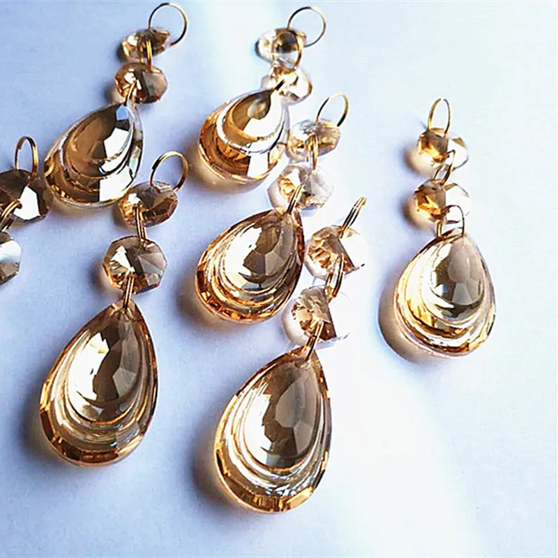 Хит продаж 20 шт./лот K9 сверкающие хрустальные подвески для люстры шампанского (2