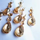 Хит продаж 20 шт.лот K9 сверкающие хрустальные подвески для люстры шампанского (2 Восьмиугольные бусины + 38 мм Подвески шампанского) для Христа