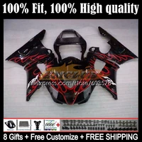 injection body for yamaha yzf r1 r 1 1000 cc yzf1000 123cl 53 yzf r1 yzfr1 98 99 1000cc yzf 1000 1998 1999 fairing red flames