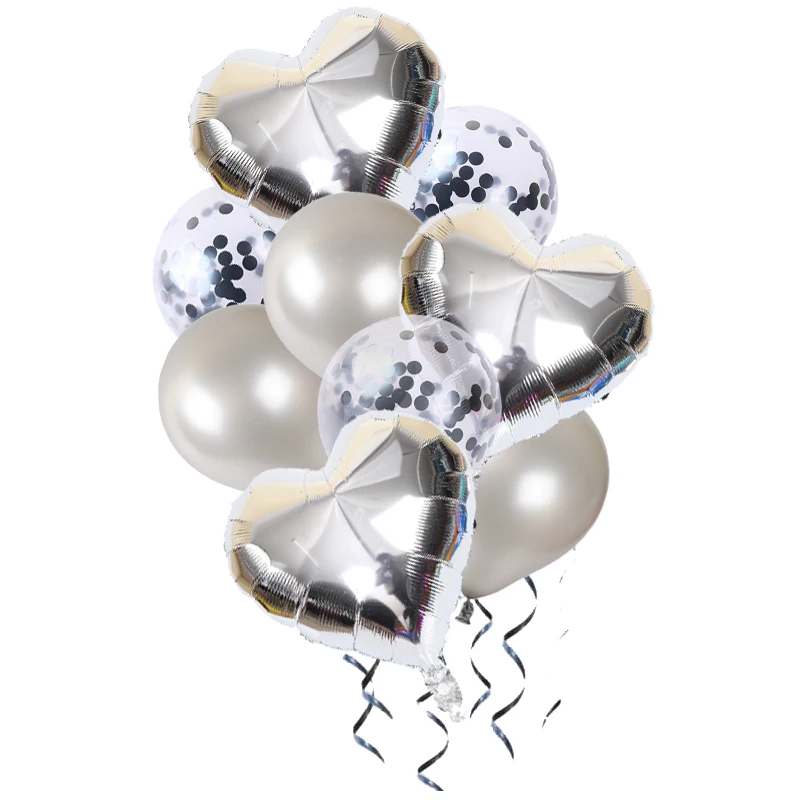 9 шт./лот розовые золотые фольгированные шары в форме сердца и звезд 12 дюймов