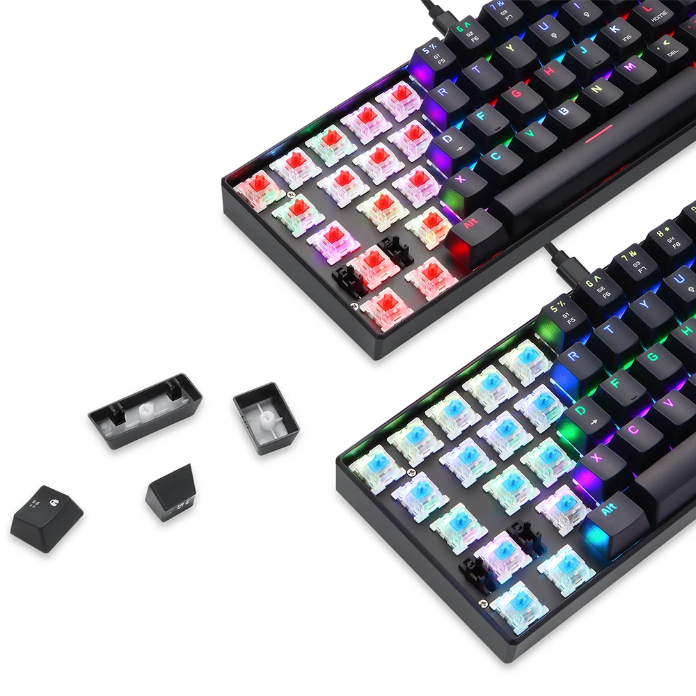 Механическая игровая клавиатура MOTOSPEED CK61 RGB OUTMU с голубыми переключателями 61