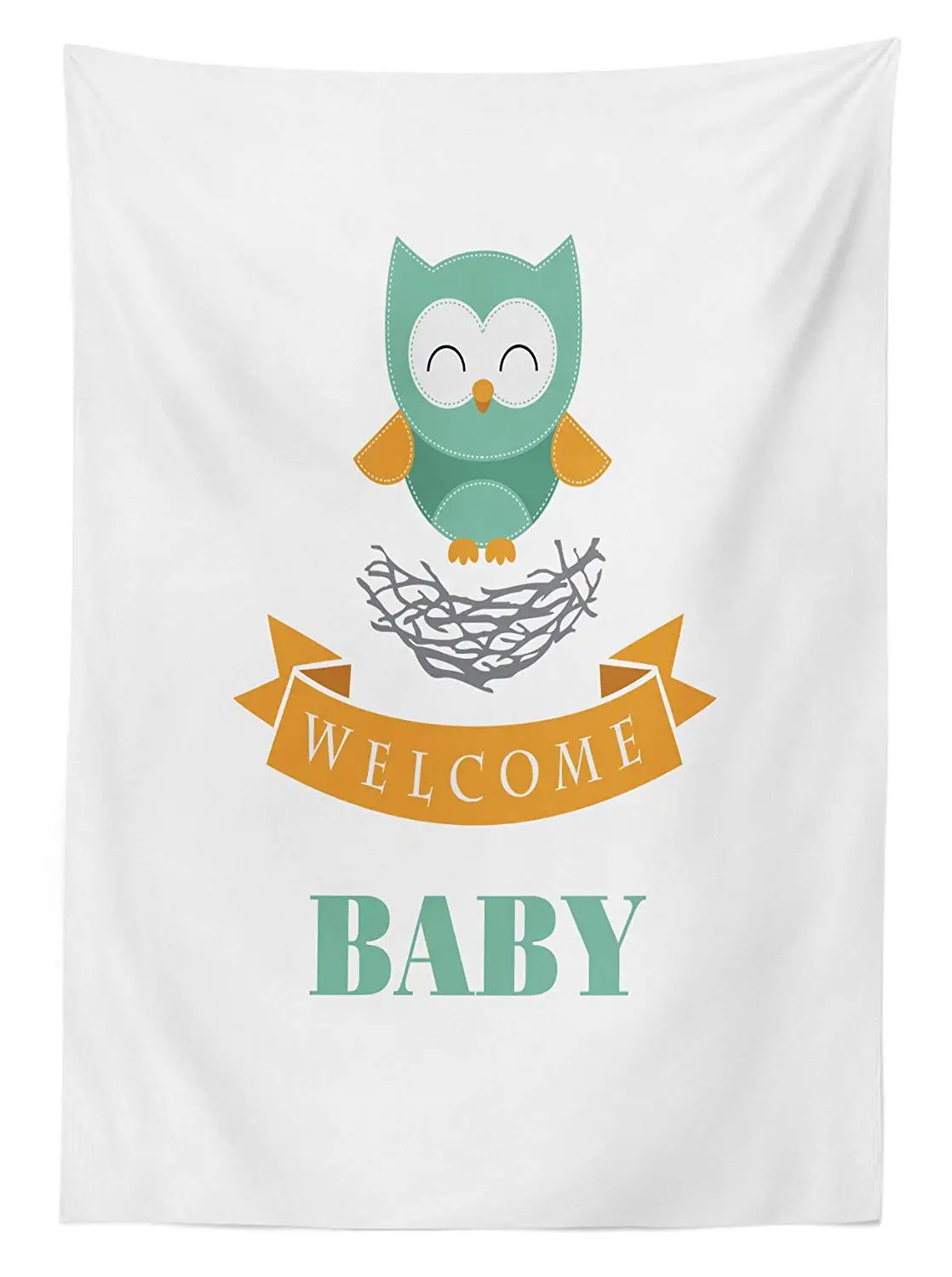 Детская душевая уличная скатерть мультяшная Сова с детской душевой тематический