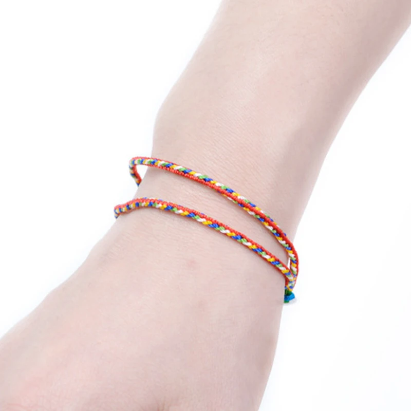 Распродажа красная веревка для девушек нить браслет на удачу женщин и мужчин