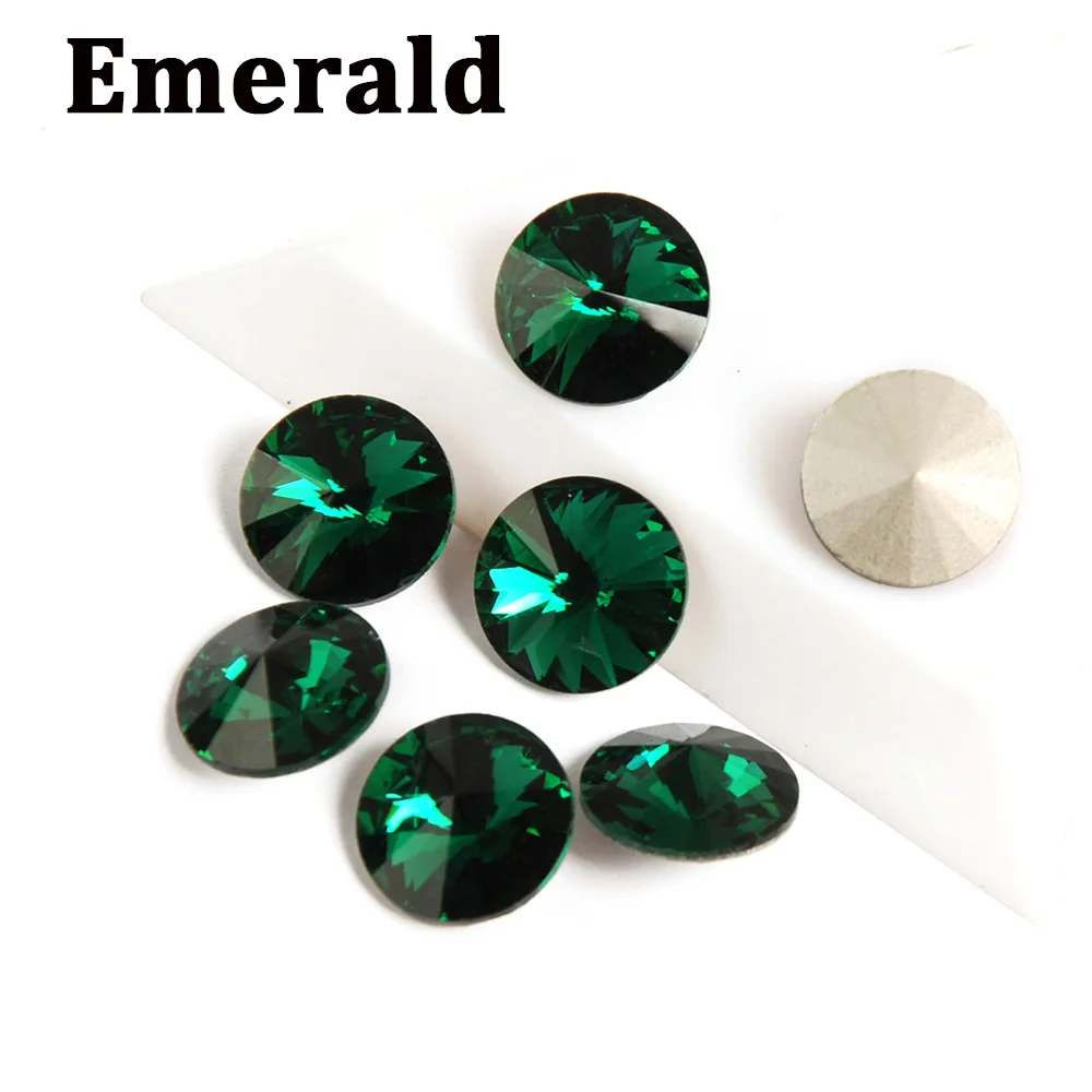Emerald CTPA3bI k9 Стразы 1122 со стразами "риволи" Разноцветные пришивные камни Стекло шить на горный хрусталь с коготь DIY Костюмы аксессуары - Цвет: Emerald