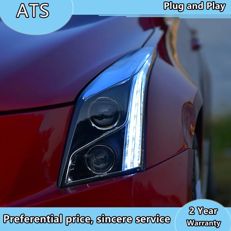 Светодиодные фары для Cadillac ATS 14-18 автомобильные все светодиодные DRL двойной луч H7