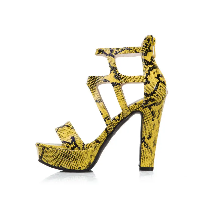 Сандалии-гладиаторы женские на платформе босоножки квадратном каблуке молния