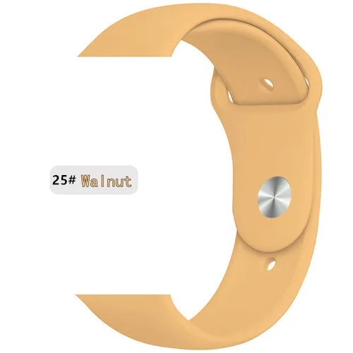 Walnut 25 Спортивный ремешок для apple watch band 44 мм 40 мм correa iwatch band 42 мм 38 мм силиконовый браслет apple watch 5 4 3 2 1 Аксессуары - Цвет ремешка: Walnut 25