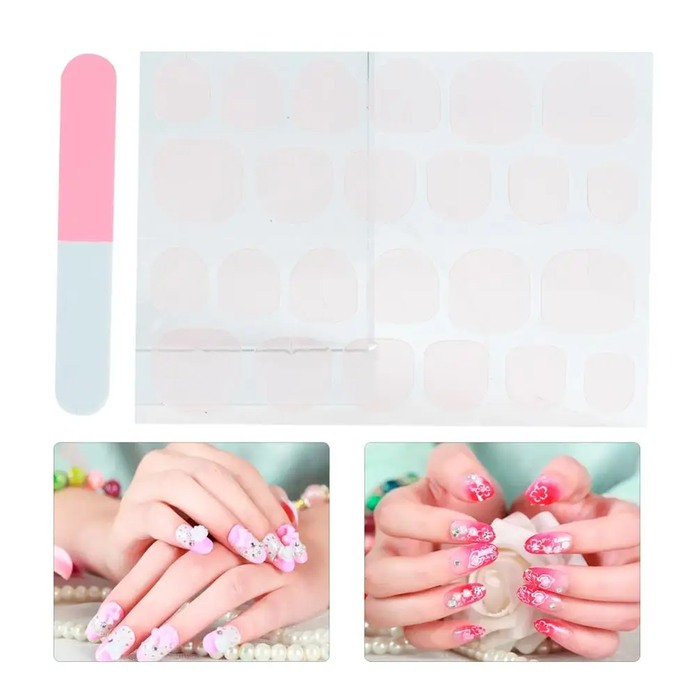 Наклейки для ногтей 48 шт/4 листа Двухсторонняя клейкая лента стикер s с пилка