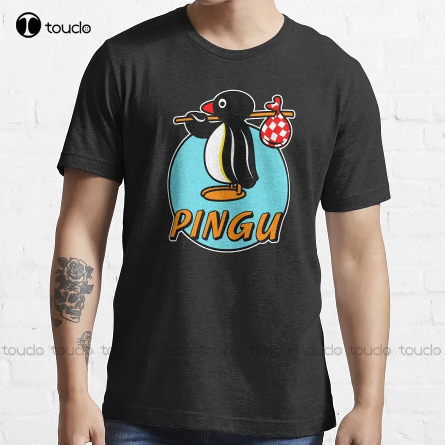 

Мужская футболка Pingu - Tv Show Pingu, футболка с принтом пингвина, мужские пляжные рубашки, индивидуальная футболка унисекс с цифровой печатью для ...