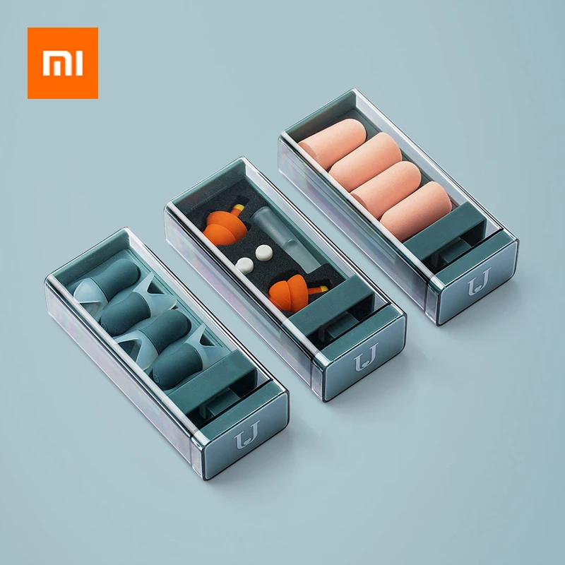 Xiaomi Беруши Мягкие силиконовые шумоподавление беруши звукоизоляция защита ушей Спальные Наушники с футляром для хранения