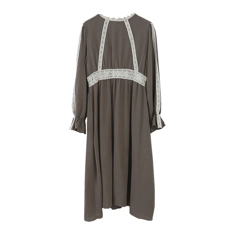 Винтажные Хлопковые женские платья модная осенне зимняя базовая одежда