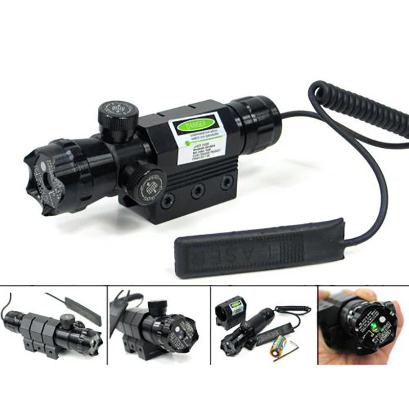 

Green Laser Dot Sight With Remote Switch Suit 20mm Rail Mount For Gun Hunting