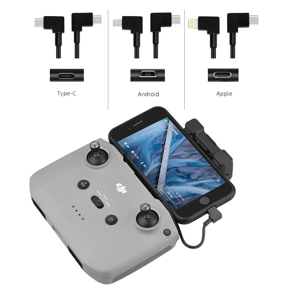 

30cm Connect Cable Type-C to Type-C Micro-USB Android for DJI Mavic Air 2/Mini 2 Phone Conversion Data Line Parts Accessories
