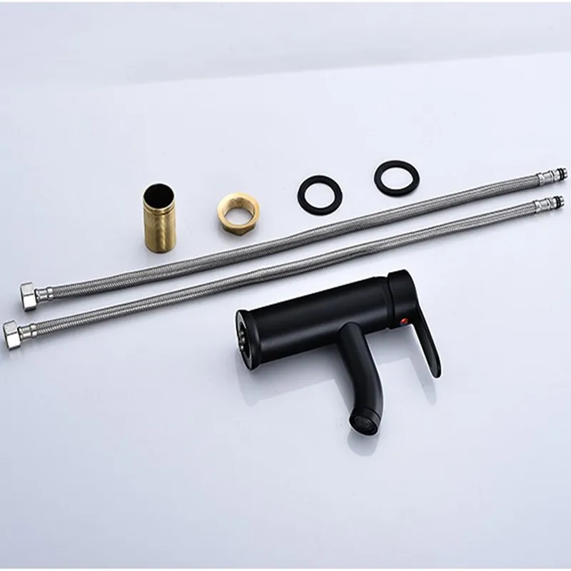 

Black Basin Hot And Cold Faucet Cylindrical Bathroom Washbasin Hot And Cold Faucet Mixing Valve