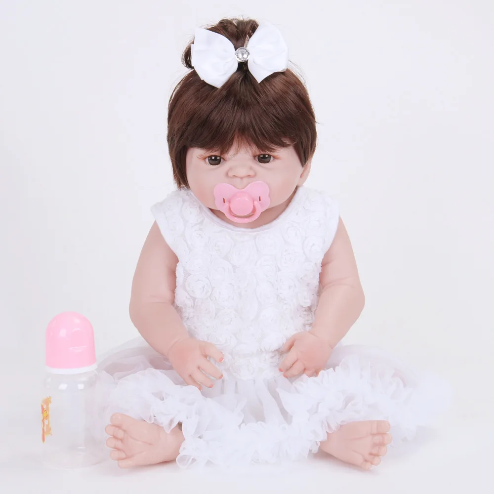 Полностью силиконовая виниловая Кукла Reborn Baby реалистичные куклы для девочек 22