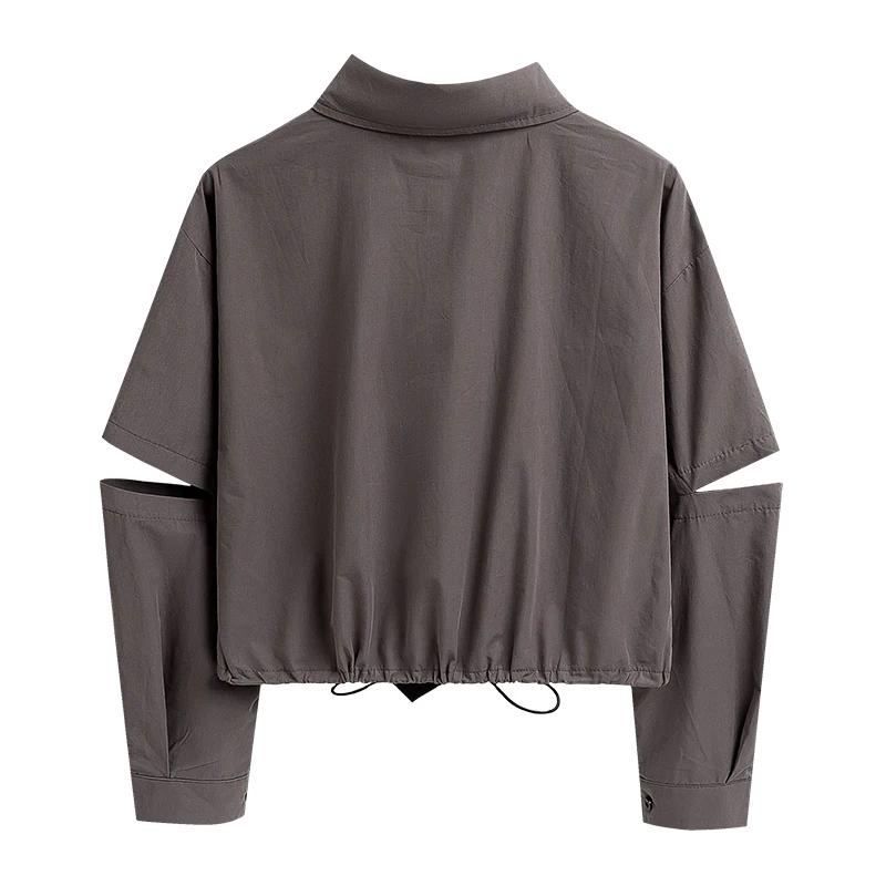 Женская блузка с длинным рукавом в стиле панк и завязкой-цепочкой уличная одежда