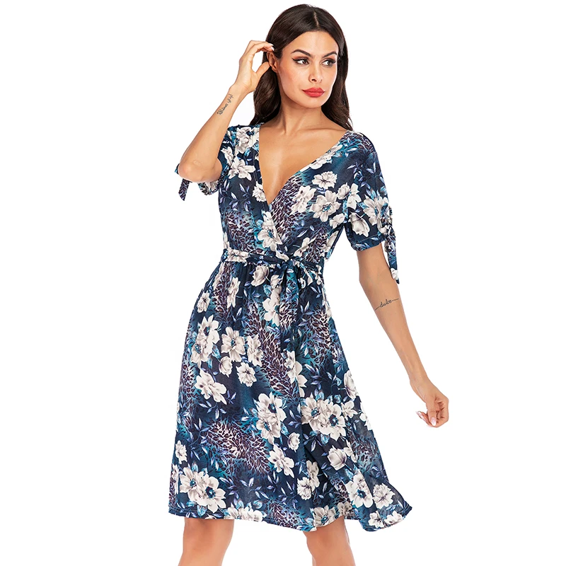 Женское пляжное платье CINESSD повседневное свободное эластичное Бохо с цветочным