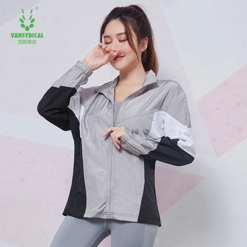 Summer New Yoga Jacket Female Breathable Long-Sleeved Zipper Cardigan Color Matching Fashion Casual Running Clothes | Спорт и