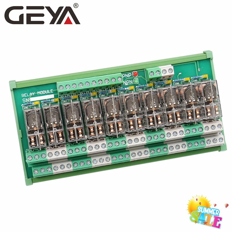 GEYA 2NG2R DPDT реле 10 каналов Omron Реле модуль 2NO 2NC плагин 12V 24V | Обустройство дома