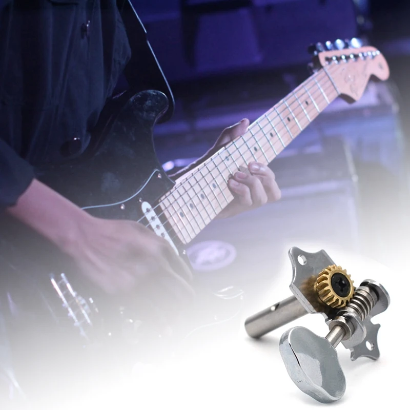 

6PCS 18:1 Gear Ratio Vintage Open Gear String Tuners Tuning Pegs Middle Hole for Classic Guitar Chrome