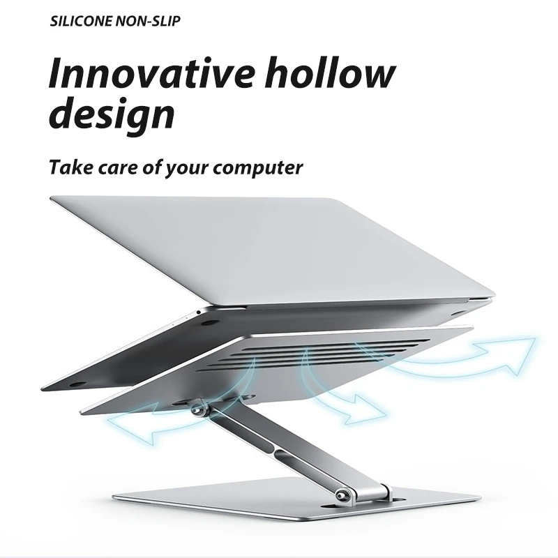 Laptop Stand Adjustable Non-slip Hollow out Desktop Holder Aluminum Load 10kg Cooling Bracket For Macbook Tablet | Автомобили и