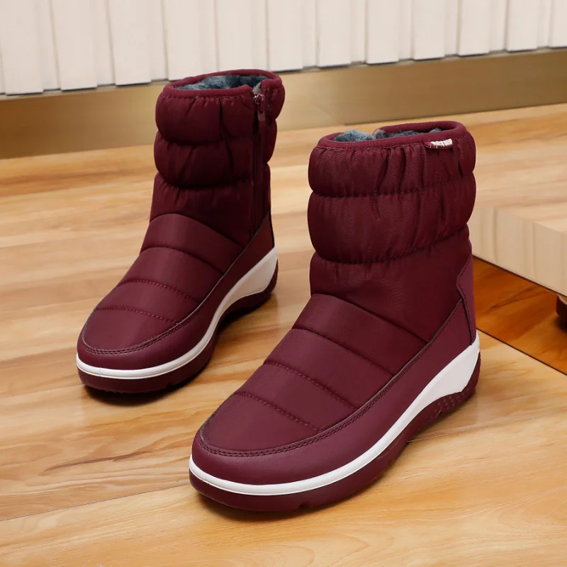 

Зимние ботинки, ботинки на платформе, сохраняют тепло, повседневные женские короткие ботинки на танкетке, зимняя Модная хлопковая обувь сре...