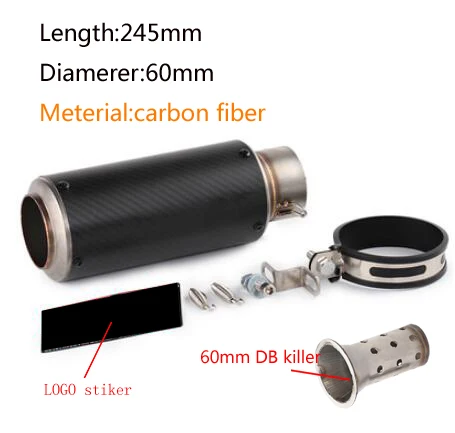 a18-60mm 51 мм/60 мм выхлопная труба мотоцикла с DB killer выхлопная труба мотоцикла глушитель для gp-project выхлопная труба из углеродного волокна - Цвет: a18-60mm