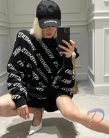 vetements sweatshirts high quality roud neck full letter printed knitted sweater oversize mens womens vtm casual pullover
